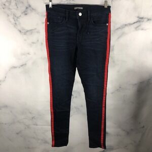 Express Stretch Legging Denim Jeans Women's Size 6 Blue Mid Rise Side Seams defe